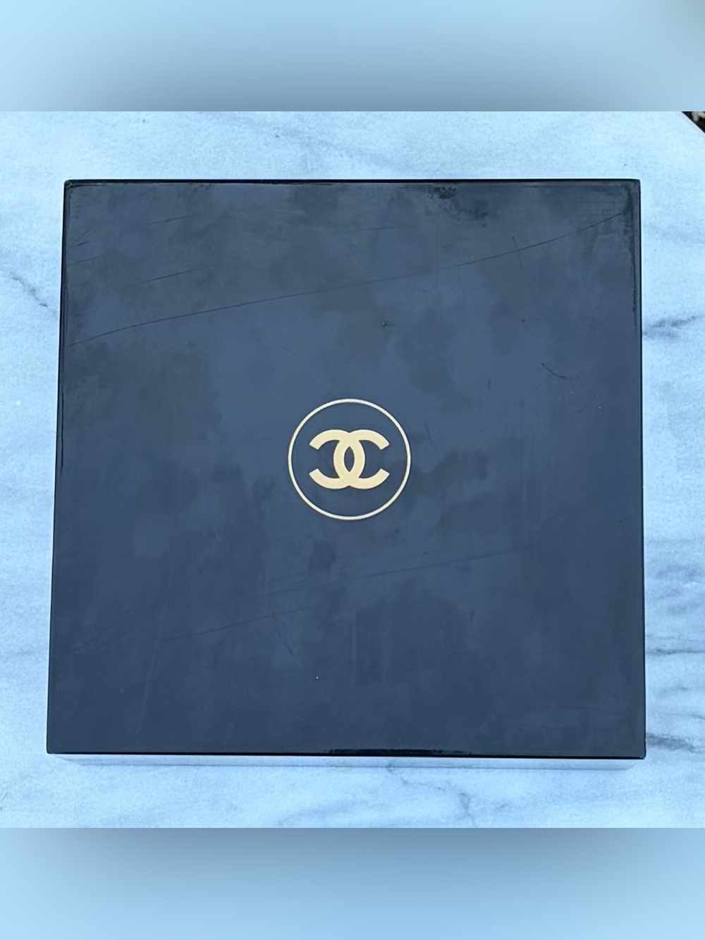 Chanel VIP Gift Black Lacquer Box CC Logo Jewelry Trunk Vanity Case